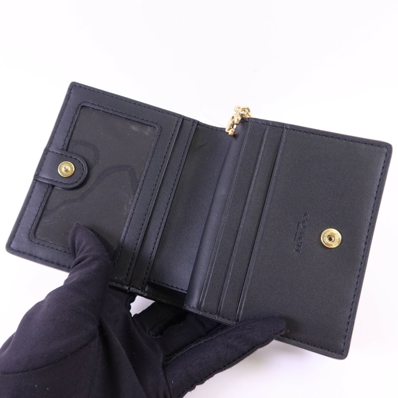 COACH 牛皮皮革Wallet金扣錢包-4