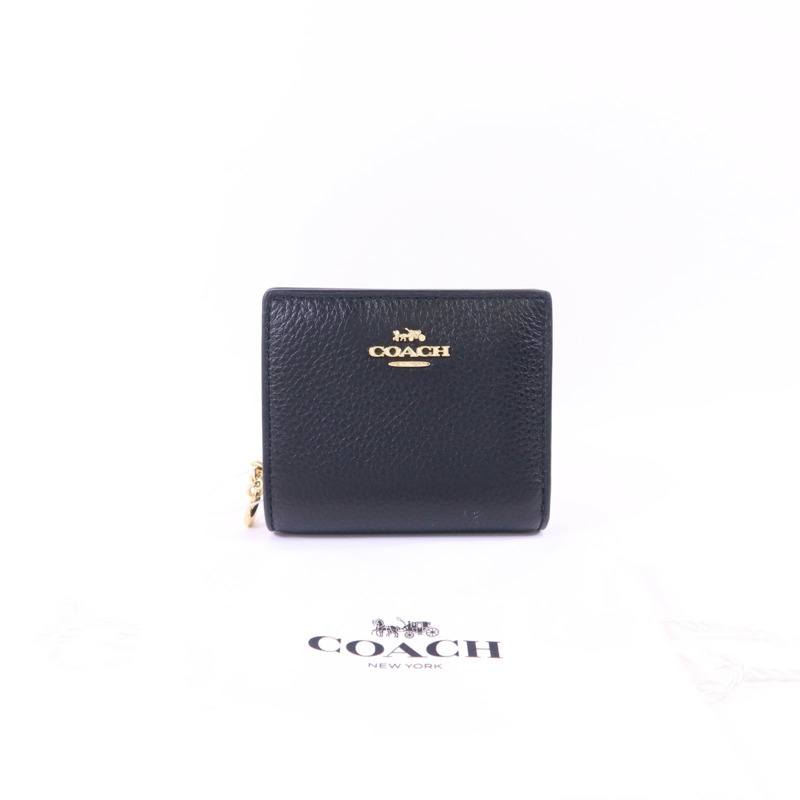 COACH 牛皮皮革Wallet金扣錢包-17