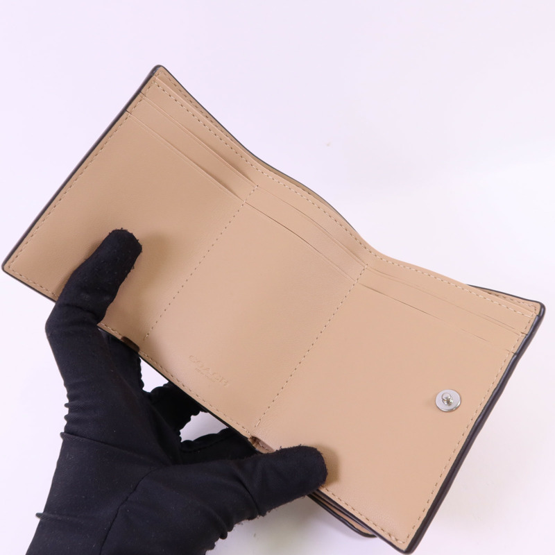 COACH 牛皮皮革Wallet銀扣錢包-5