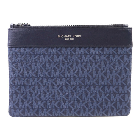Michael Kors 牛皮皮革Pouch銀扣手拿包