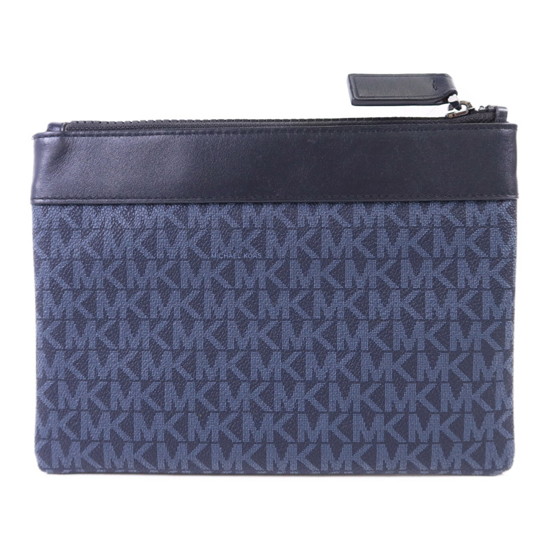 Michael Kors 牛皮皮革Pouch銀扣手拿包-1