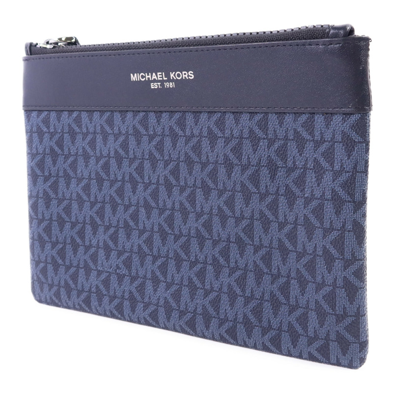 Michael Kors 牛皮皮革Pouch銀扣手拿包-2