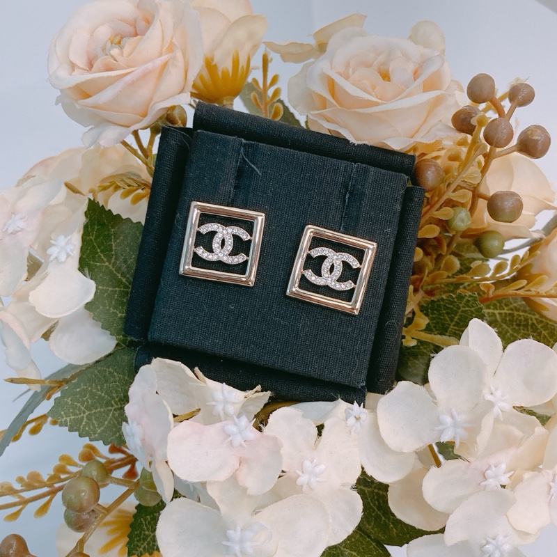 MS0560 CHANEL香奈兒經典CC字加方形耳環 EARRINGS CC LOGO WITH SQUARE-0