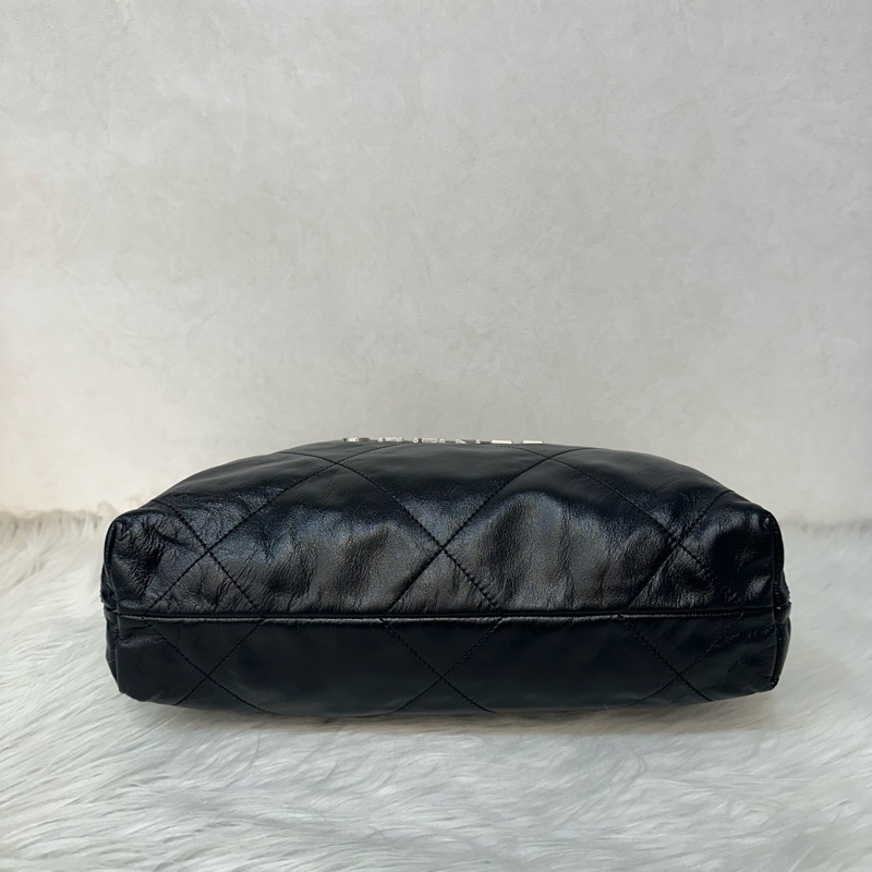 Chanel AS3260 黑皮銀鏈22bag 小號-3