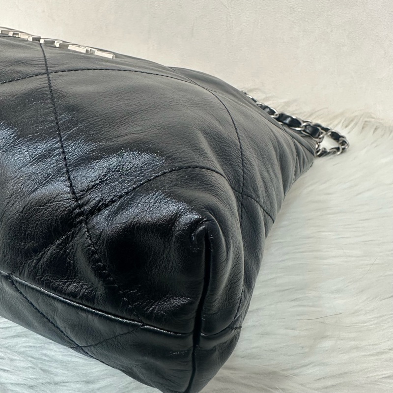 Chanel AS3260 黑皮銀鏈22bag 小號-5