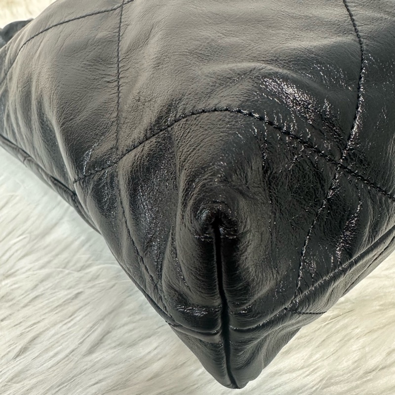 Chanel AS3260 黑皮銀鏈22bag 小號-7