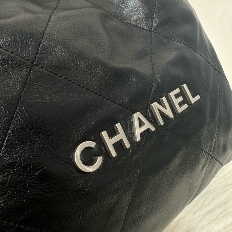 Chanel AS3260 黑皮銀鏈22bag 小號-11