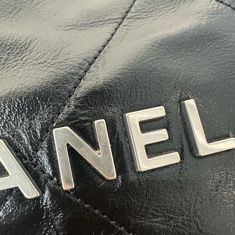 Chanel AS3260 黑皮銀鏈22bag 小號-12