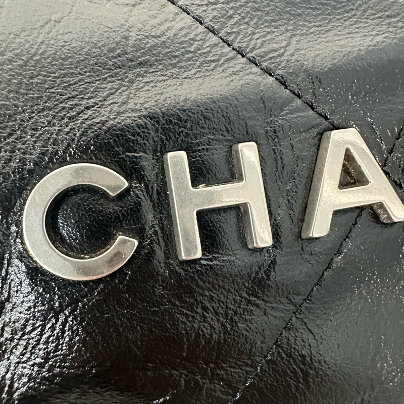 Chanel AS3260 黑皮銀鏈22bag 小號-13