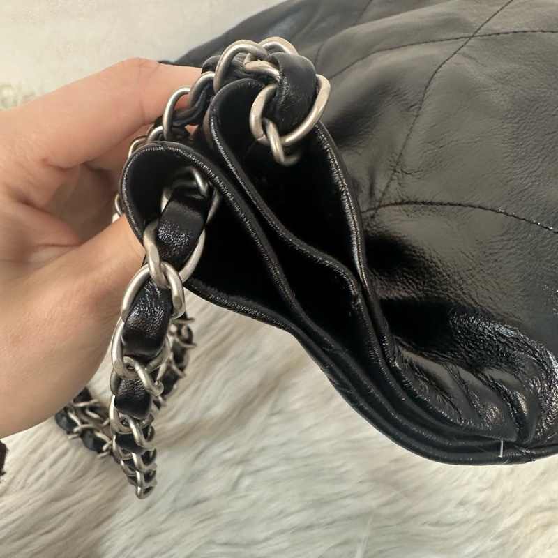 Chanel AS3260 黑皮銀鏈22bag 小號-14