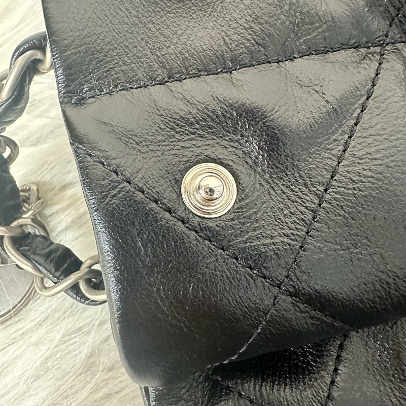Chanel AS3260 黑皮銀鏈22bag 小號-20