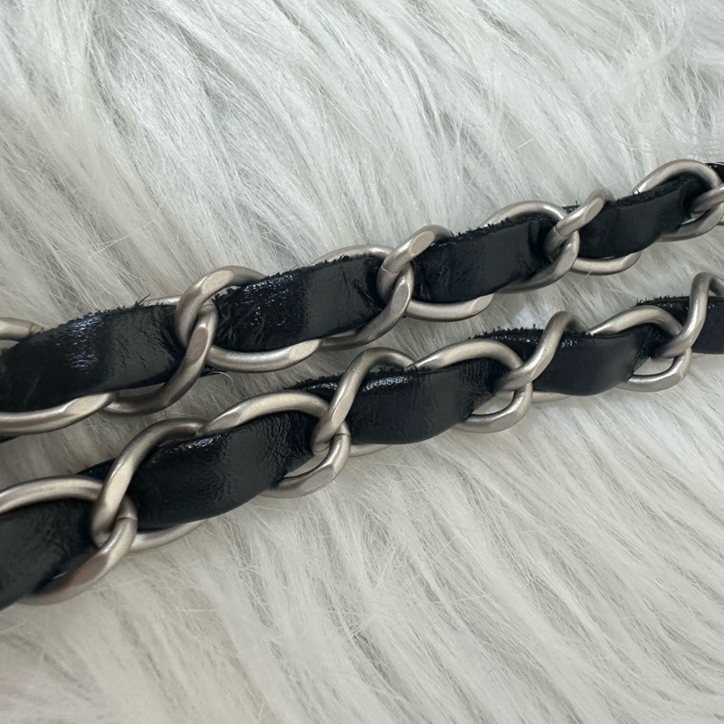 Chanel AS3260 黑皮銀鏈22bag 小號-46