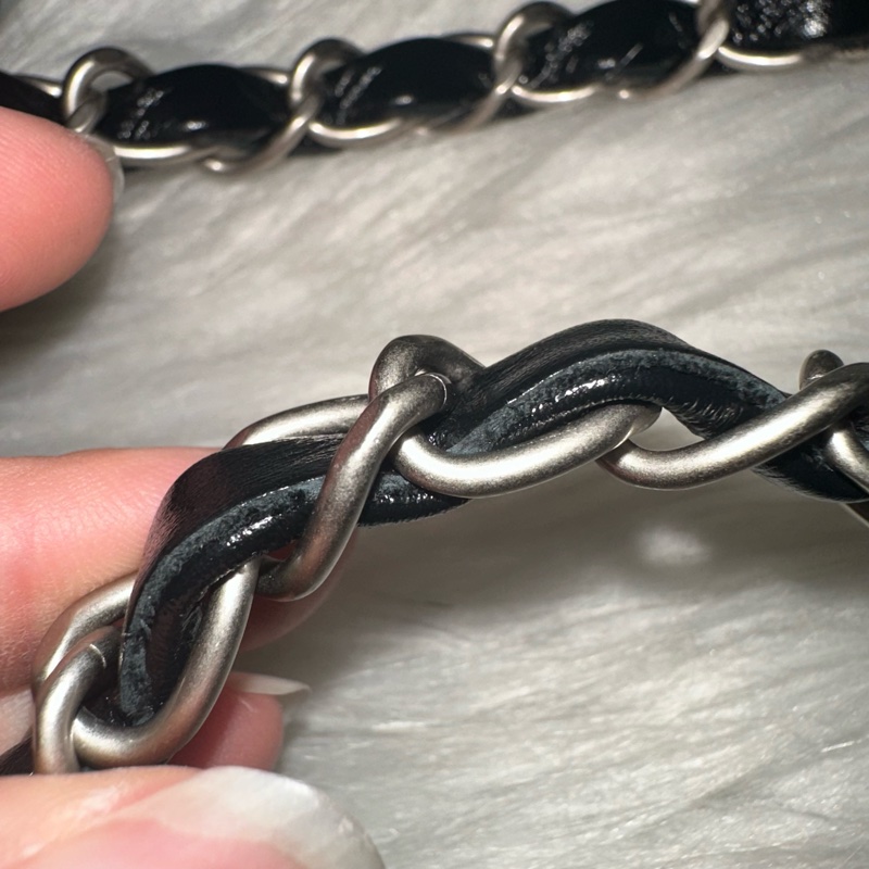 Chanel AS3260 黑皮銀鏈22bag 小號-50