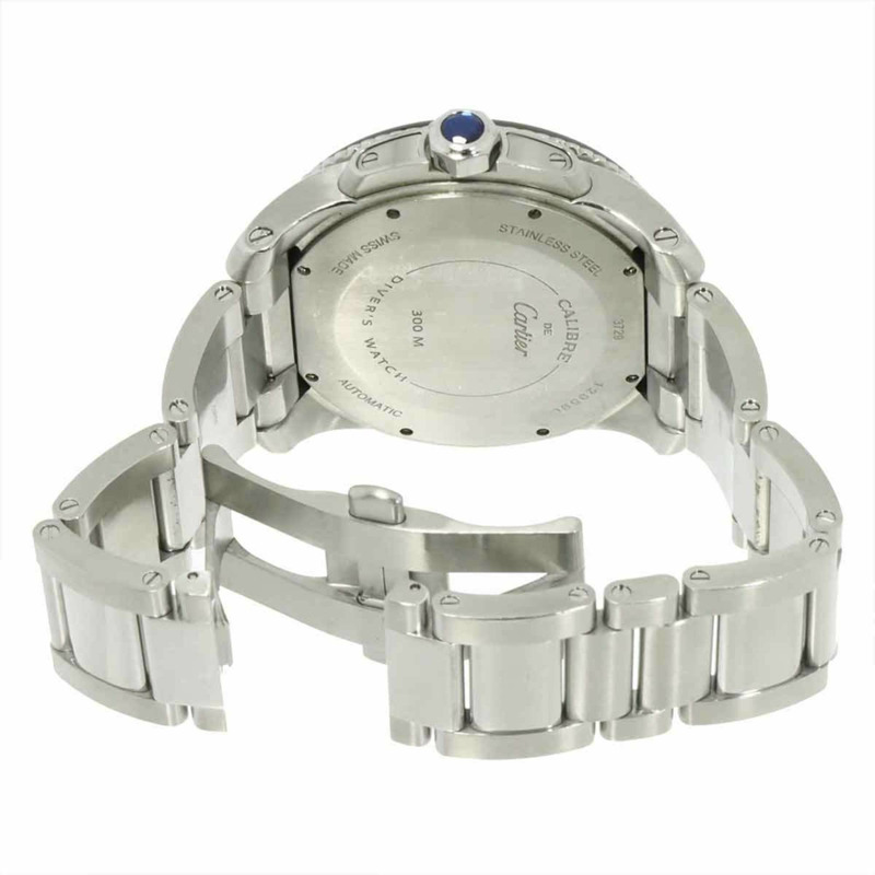 卡地亞 Calibre de Diver W7100057 男士腕錶,附日期顯示,黑色,自動上鍊機芯-3