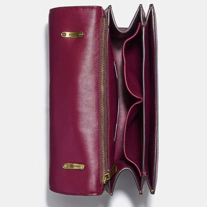 【COACH】老花蛇紋側背包-卡其咖啡色-4