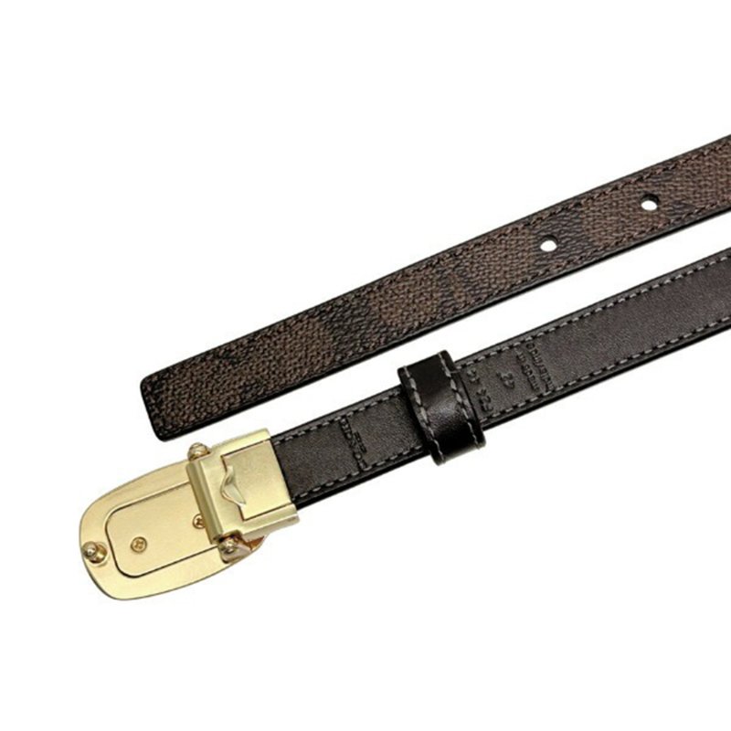 【COACH】經典老花LOGO皮帶-咖啡色-3