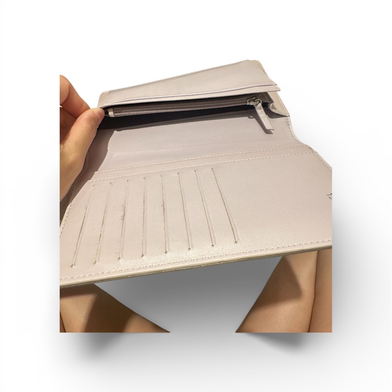 【PaLaCe稀有正品】香奈兒Chanel小羊皮藕紫色(大象灰)灰色山茶花壓花長夾、錢包-10