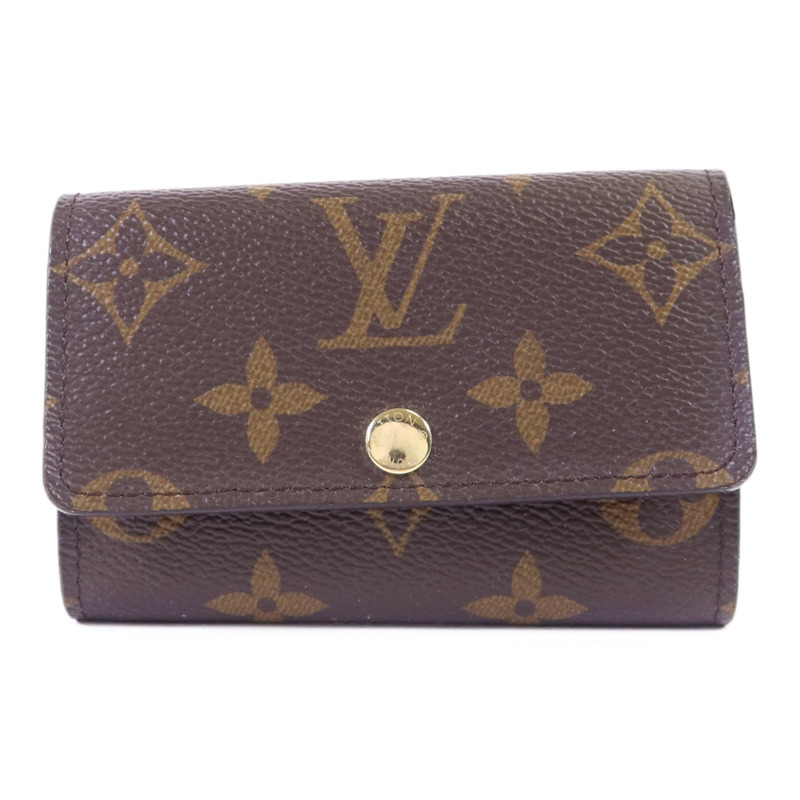 LOUIS VUITTON Monogram 6 Key Holder金扣鎖匙包棕色-0