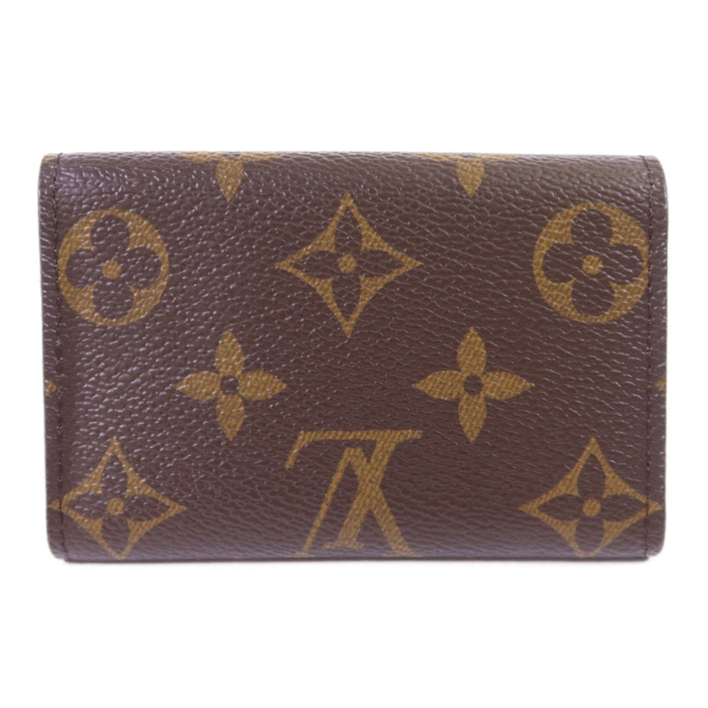 LOUIS VUITTON Monogram 6 Key Holder金扣鎖匙包棕色-1