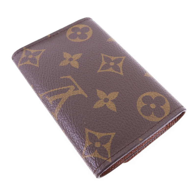 LOUIS VUITTON Monogram 6 Key Holder金扣鎖匙包棕色-3