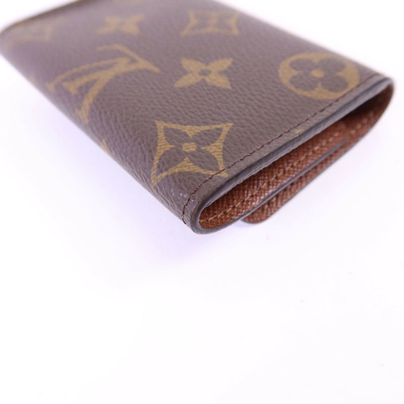 LOUIS VUITTON Monogram 6 Key Holder金扣鎖匙包棕色-12