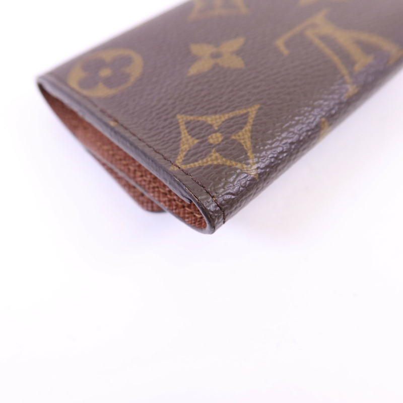 LOUIS VUITTON Monogram 6 Key Holder金扣鎖匙包棕色-13