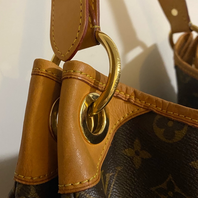 LV 蠻新 使用痕跡 肩背包 單肩包 大包 大容量 磁扣 托特包 南瓜包-4