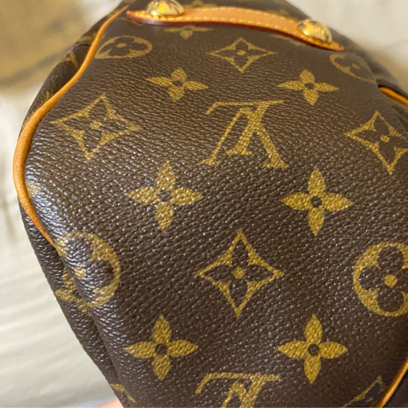 LV 蠻新 使用痕跡 肩背包 單肩包 大包 大容量 磁扣 托特包 南瓜包-5