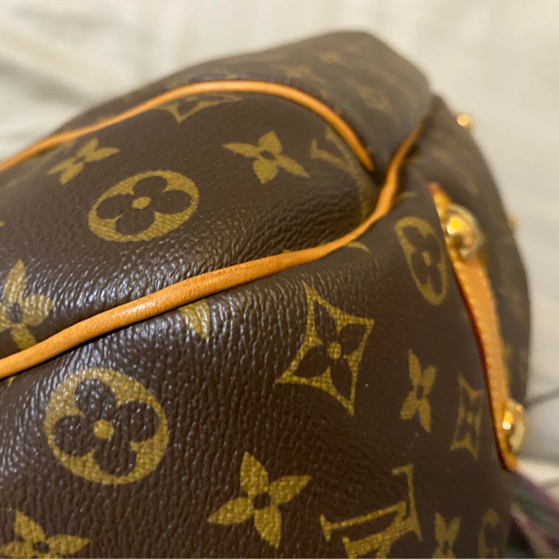 LV 蠻新 使用痕跡 肩背包 單肩包 大包 大容量 磁扣 托特包 南瓜包-6