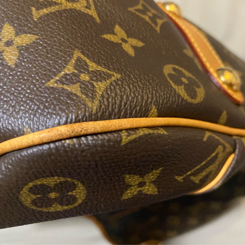 LV 蠻新 使用痕跡 肩背包 單肩包 大包 大容量 磁扣 托特包 南瓜包-7