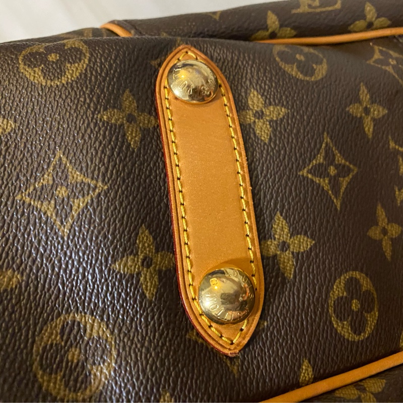 LV 蠻新 使用痕跡 肩背包 單肩包 大包 大容量 磁扣 托特包 南瓜包-8