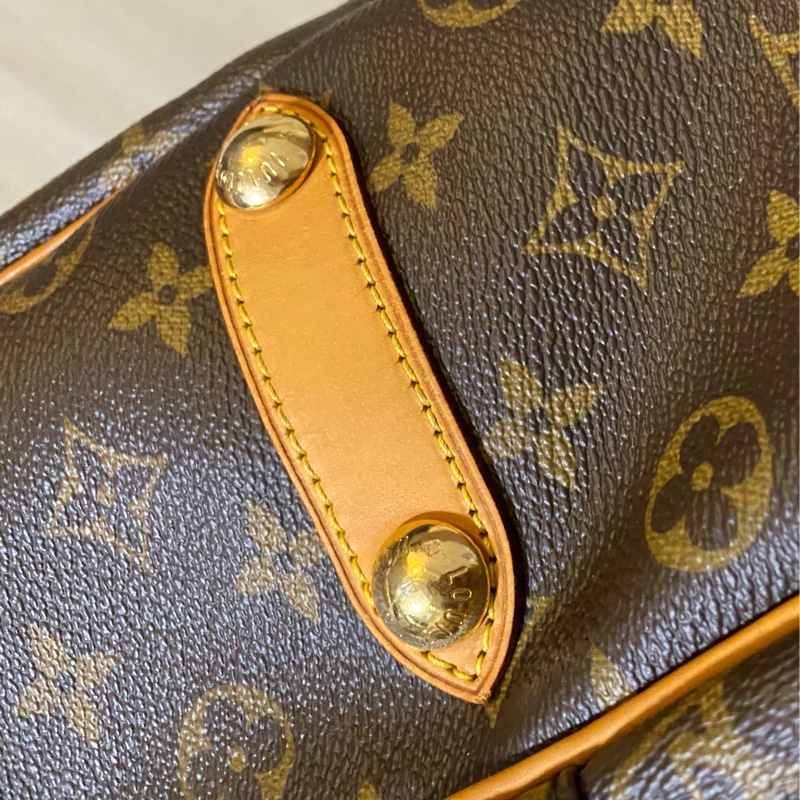 LV 蠻新 使用痕跡 肩背包 單肩包 大包 大容量 磁扣 托特包 南瓜包-9