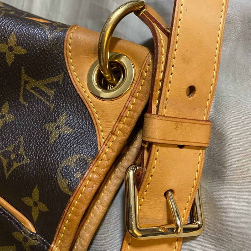 LV 蠻新 使用痕跡 肩背包 單肩包 大包 大容量 磁扣 托特包 南瓜包-17