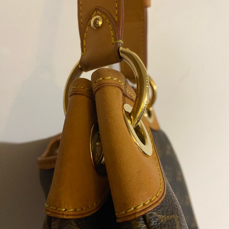 LV 蠻新 使用痕跡 肩背包 單肩包 大包 大容量 磁扣 托特包 南瓜包-19