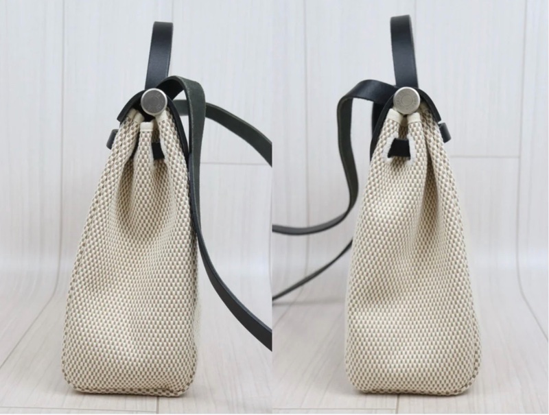 「JL精品代購」 98新 Hermes 愛馬仕 herbag 黑白熊貓色 兩包可替換-4