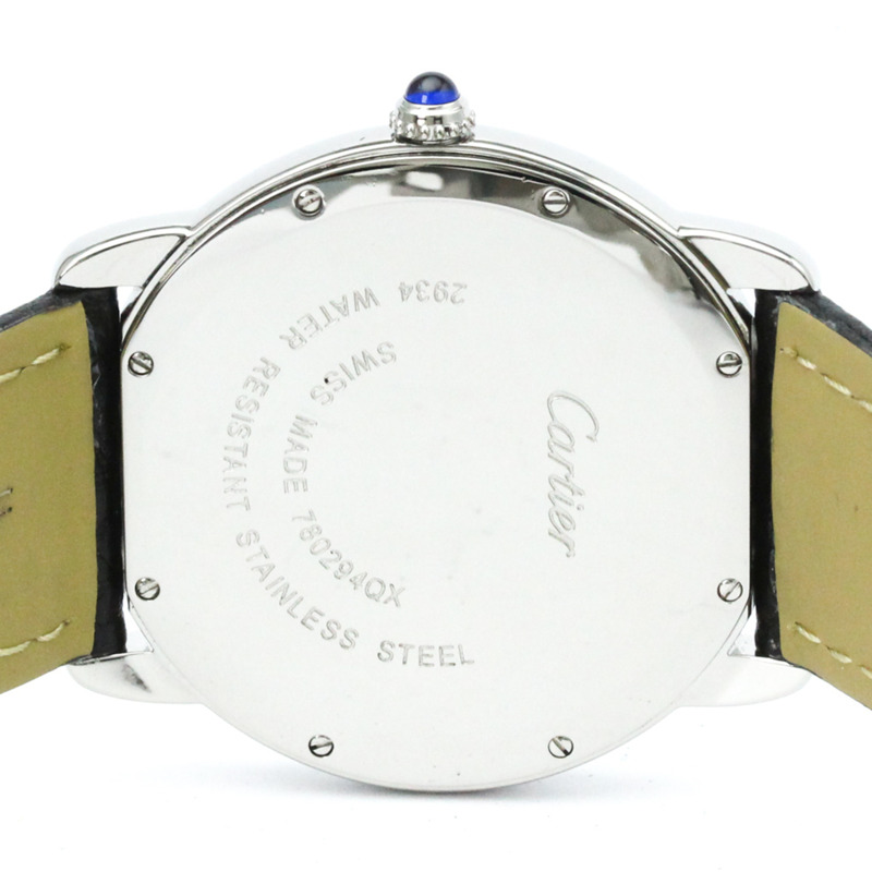 卡地亞 Ronde Solo LM 精鋼皮革石英男士腕錶 W6700255 拋光-5