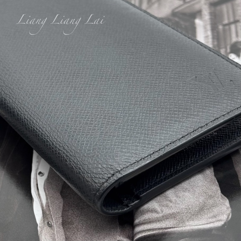 LOUIS VUITTON LV 經典 Taiga 皮革墨黑色長夾-20