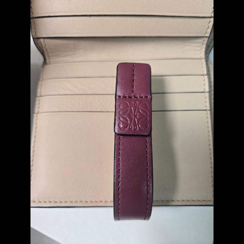 LoeweLOEWE餅乾色 柔軟粒面小牛皮小型拉鍊皮夾 Compact Zip Wallet-8