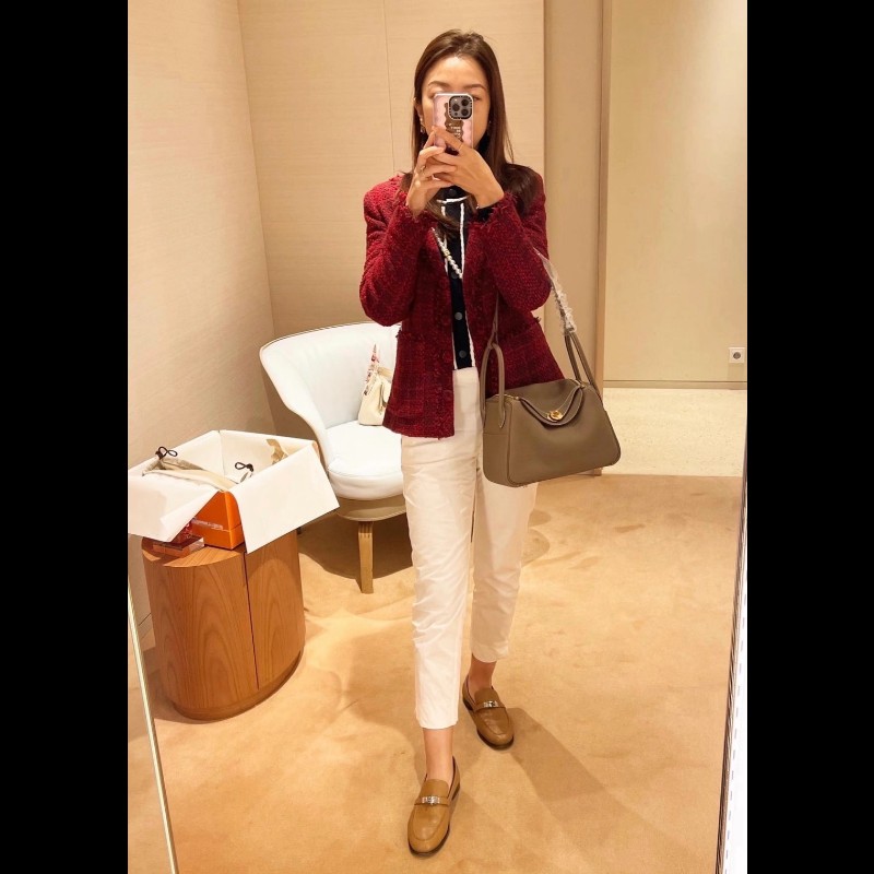 🔥全新🌟 愛馬仕 Lindy 26大象灰金扣 K刻 Stamp K-12