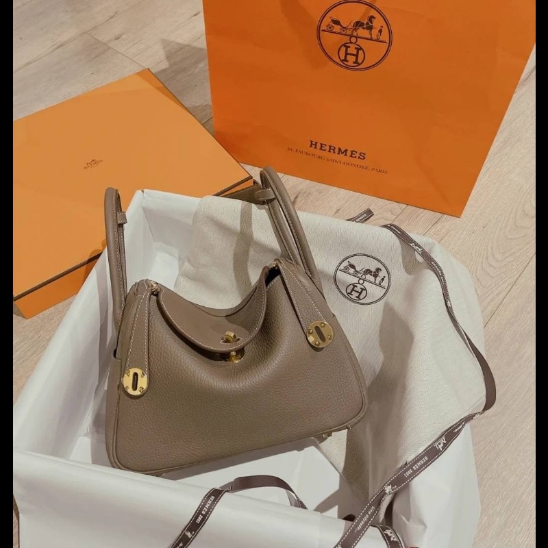 全新 愛馬仕 Hermes Lindy 26 Etoupe gold大象灰金扣 K刻-1