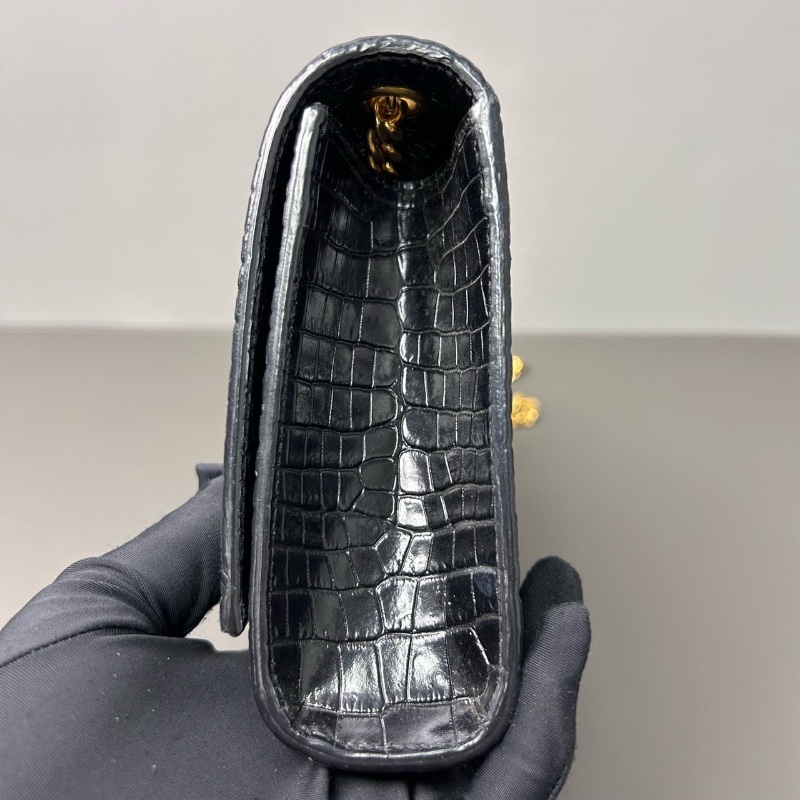 Ysl kate經典黑金鰐魚紋流蘇肩背包19.5*13*5 98新配件塵袋-3