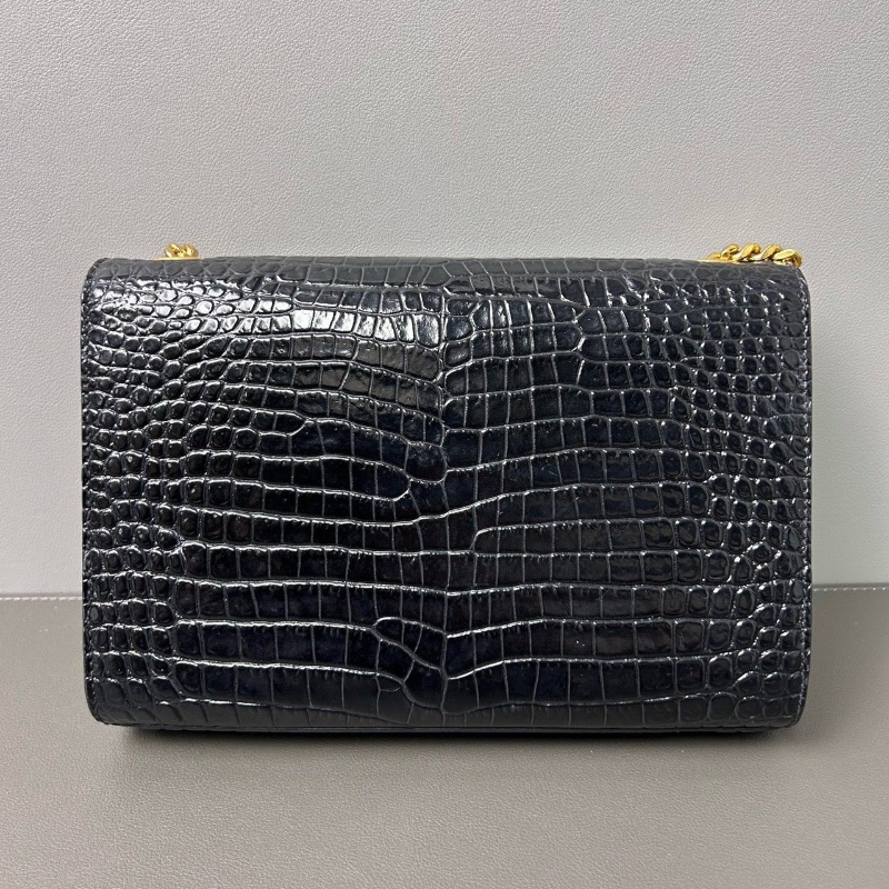 Ysl kate經典黑金鰐魚紋流蘇肩背包19.5*13*5 98新配件塵袋-6