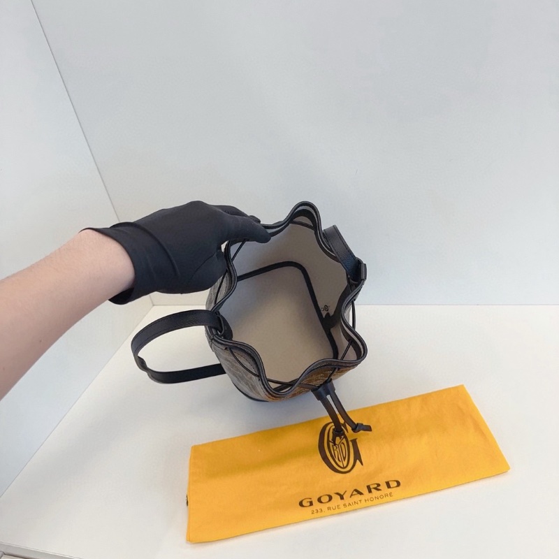 Goyard Petit Flot黑色老花抽繩水桶包 17*23*14 全新閒置塵袋-2