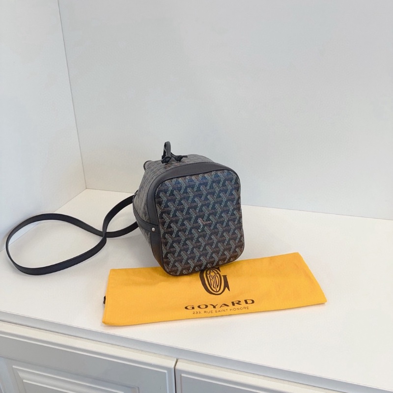 Goyard Petit Flot黑色老花抽繩水桶包 17*23*14 全新閒置塵袋-4