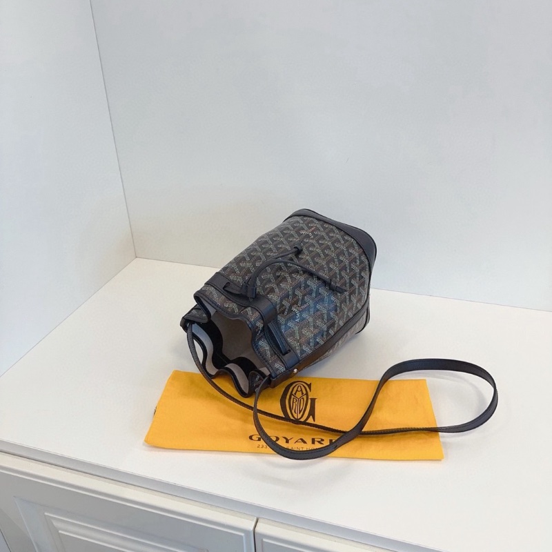 Goyard Petit Flot黑色老花抽繩水桶包 17*23*14 全新閒置塵袋-5