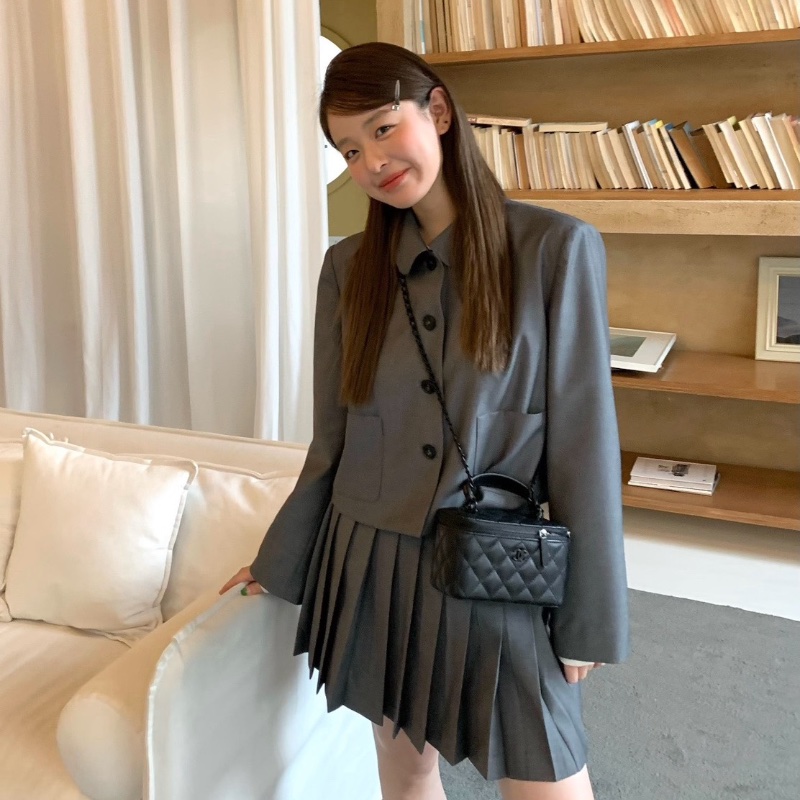 Chanel 芯片款 so black 黑色手提 化妝包 長盒子鏈條包 16*10*8 99新配件塵袋-0