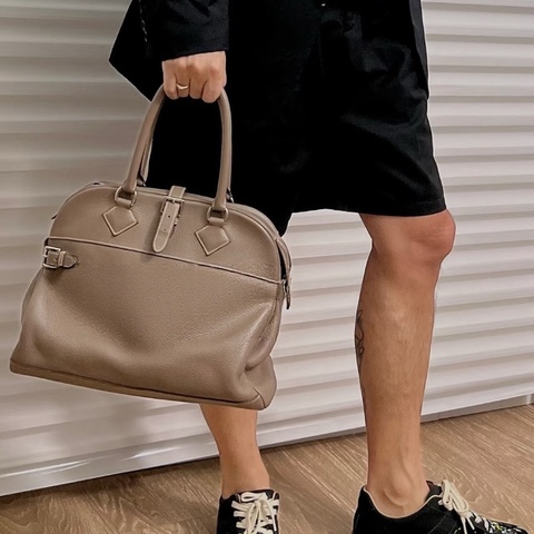 Hermes Atlas 35 大象灰銀扣手提包 TC皮36*30*12  98新配件塵袋