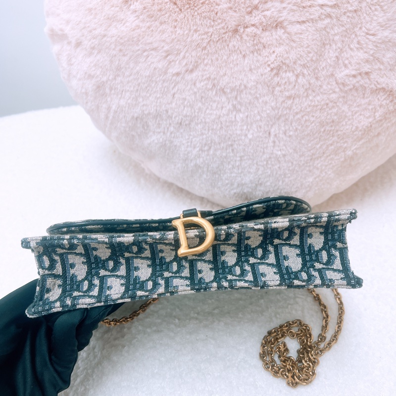 Dior saddle woc 藍色老花馬鞍鏈條包-1
