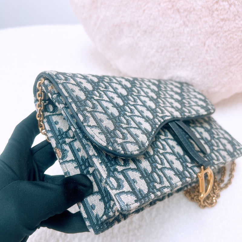 Dior saddle woc 藍色老花馬鞍鏈條包-2