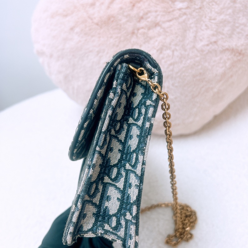 Dior saddle woc 藍色老花馬鞍鏈條包-4